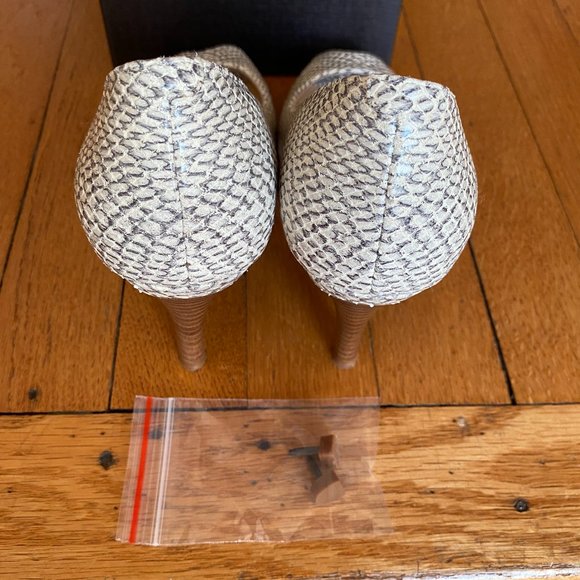 Cole Haan Cobra Embossed Peep Toe Shoes - Picture 8 of 11